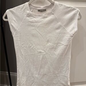 Zara Women's White Short Sleeve Tee